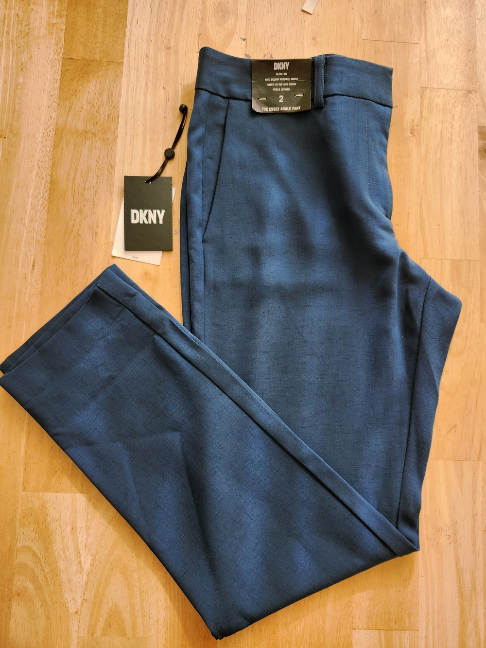 DKNY Teal Blue Tailored Ankle Pants